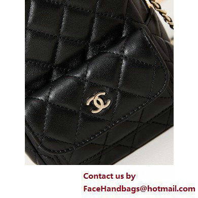 Chanel Lambskin  &  Gold-Tone Metal Mini Backpack Bag AP3753 Black 2025